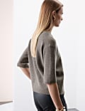 Merino Wool Rich Knitted Top with Cashmere