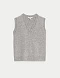 Tabard texturé en laine mélangée avec cachemire