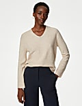 Soft Touch Ribbed V-Neck Jumper