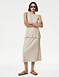 Textured Knitted Midi Skirt