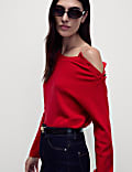 Soft Touch Crew Neck Button Detail Jumper