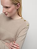 Soft Touch Crew Neck Button Detail Jumper