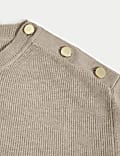 Soft Touch Crew Neck Button Detail Jumper