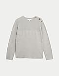 Weicher Pullover mit Rundhalsausschnitt und Knopfleiste
