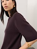 Merino Wool Rich Knitted Top with Cashmere