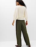 Slash Neck Cape Knitted Top