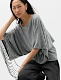 Slash Neck Cape Knitted Top