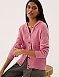 Weiche, gerippte Strickjacke mit Kapuze