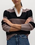 Soft Touch Striped Knitted Rugby Top