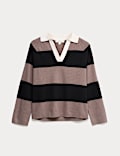 Soft Touch Striped Knitted Rugby Top