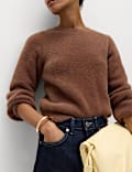 Fluffy Crew Neck Knitted Jumper