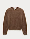 Fluffy Crew Neck Knitted Jumper