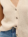 Cotton Blend Ribbed Knitted Waistcoat