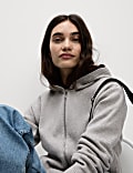 Sweat en maille à capuche et fermeture à glissière, toucher doux