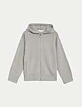 Sweat en maille à capuche et fermeture à glissière, toucher doux