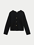 Weiche, taillierte Strickjacke mit V-Ausschnitt