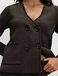 Veste croisée en maille au toucher doux