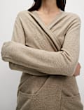 Lang, open vest met textuur