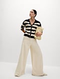 Soft Touch Striped V-Neck Cardigan
