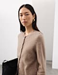 Wool Rich Relaxed Cardigan with Cashmere