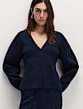 V-Neck Waisted Slim Fit Cardigan