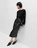 Eyelet Detail Crew Neck Jumper