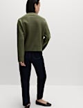 Soft Touch Funnel Neck Button Detail Jumper