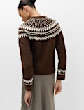 Fairisle Crew Neck Slim Fit Jumper with Wool