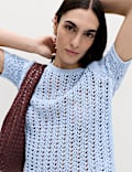 Cotton Rich Textured Knitted Top