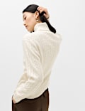 Cable Knit Roll Neck Relaxed Fit Jumper