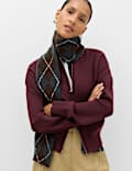 Zip Up Knitted Bomber Cardigan