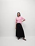 Air-Yarn Crew Neck Knitted Top