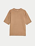 Air-Yarn Crew Neck Knitted Top