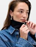 Rayon Rich Collared Zip Up Relaxed Jumper