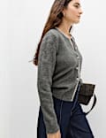 Lace Detail Crew Neck Cardigan