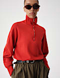 Funnel Neck Half Zip Relaxed Jumper