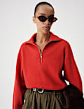 Funnel Neck Half Zip Relaxed Jumper