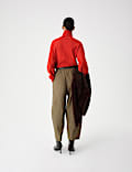 Funnel Neck Half Zip Relaxed Jumper