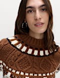 Fair Isle Cable Knit Crew Neck Jumper