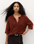 Wool Alpaca Blend Relaxed Fit Cardigan