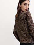 Metallic Sparkly Crew Neck Cardigan