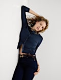 Crew Neck Button Front Cardigan