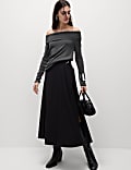 Ribbed Knitted Bardot Top