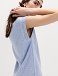 Muscle Knitted Vest With Linen