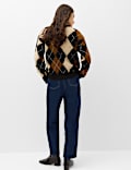 Argyle Crew Neck Relaxed Jumper