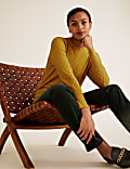 Diamond Stitch Textured Crew Neck Jumper