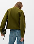 Funnel Neck Zip Up Pocket Detail Knitted Jacket