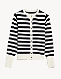 Striped Crew Neck Cardigan