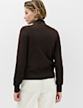 Funnel Neck Slim Fit Cardigan with Wool