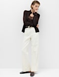 Funnel Neck Slim Fit Cardigan with Wool